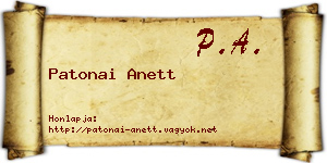 Patonai Anett névjegykártya