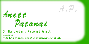 anett patonai business card